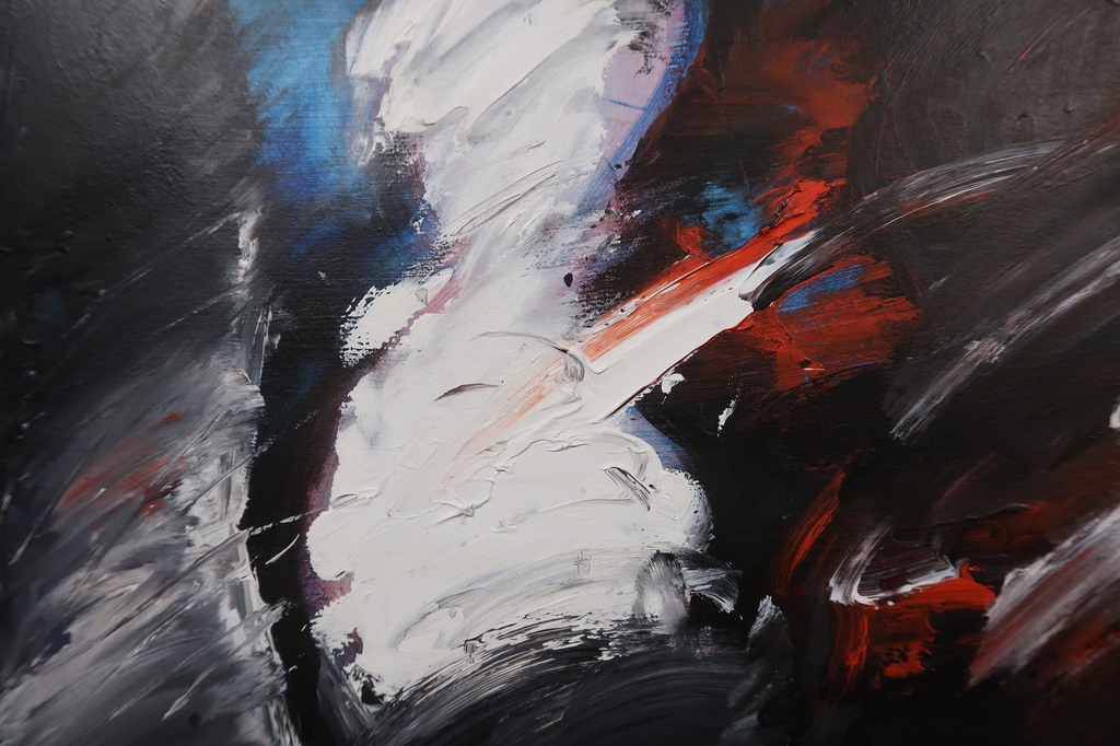 Michiel Czn Dhont; abstracte voorstelling van drie figuren, olieverf op paneel kopen? Bied vanaf 1!