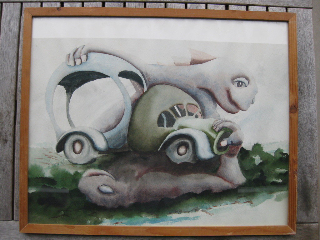 Willem Snapper - aquarel - 1976 - ongeluk met de natuur kopen? Bied vanaf 1!