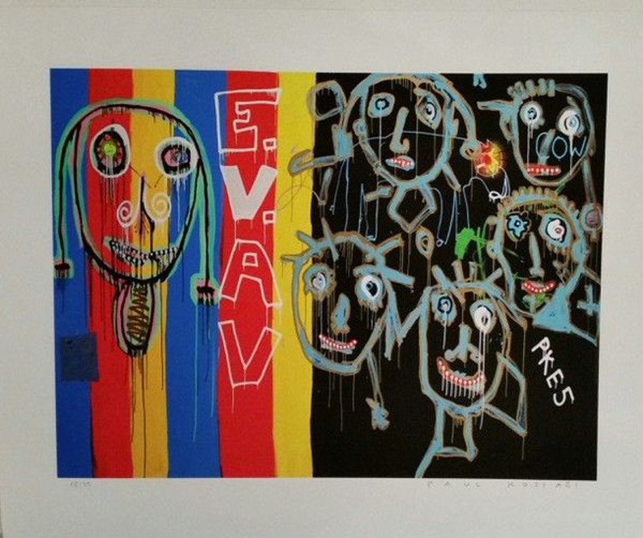 Paul Kostabi. -PKE 5- Giclee 2014. Handgesigneerd/genummerd Oplage slechts 75 verkocht voor € 79!