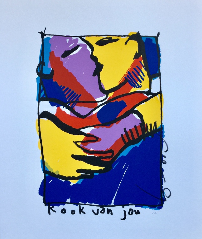 Herman Brood - Originele hand gesigneerde kleurenzeefdruk - Kook van jou verkocht voor € 185!