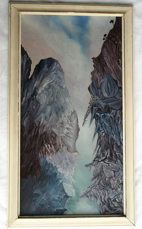 Ansèl : Olieverf op board , In de bergen – gesigneerd en ingelijst – 1962 kopen? Bied vanaf 1!