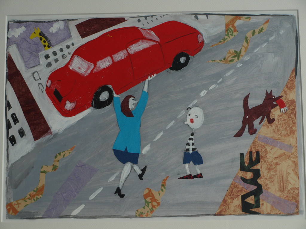 Daan Remmerts de Vries: Acryl en collage , Het leven is raar 7 – Ingelijst -1997 kopen? Bied vanaf 1!