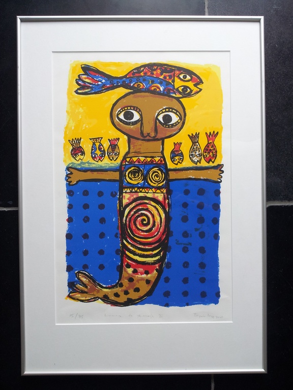 Toyin Loye 2 Gesigneerde Zeefdrukken Homage to Yemoja l en ll Ingelijst  kopen? Bied vanaf 1!