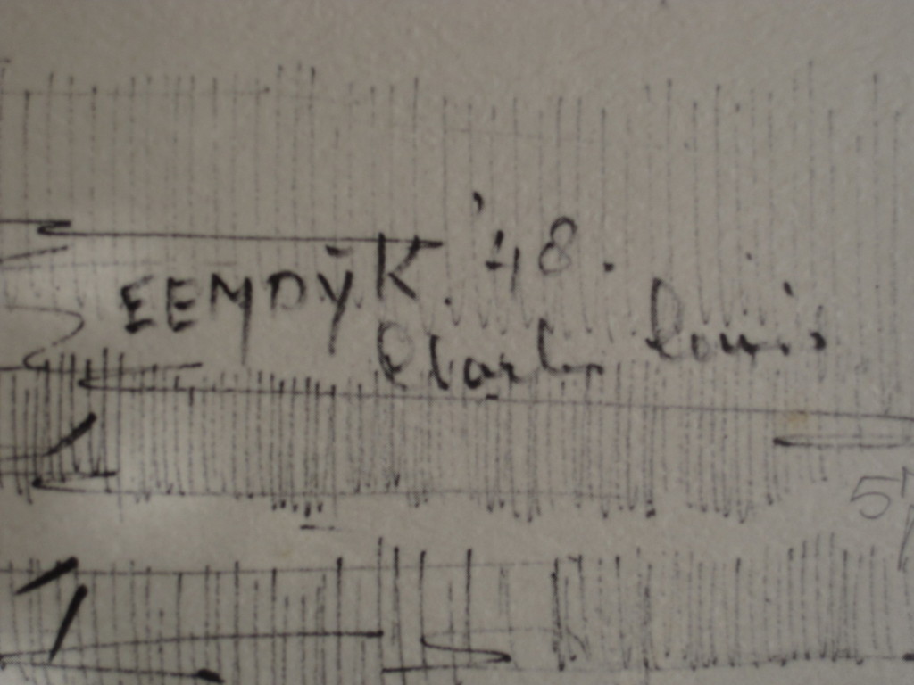 onduidelijk gesigneerde GROTE Litho "beurtschip bij Eemdijk" 1948 "Louis?"   kopen? Bied vanaf 1!