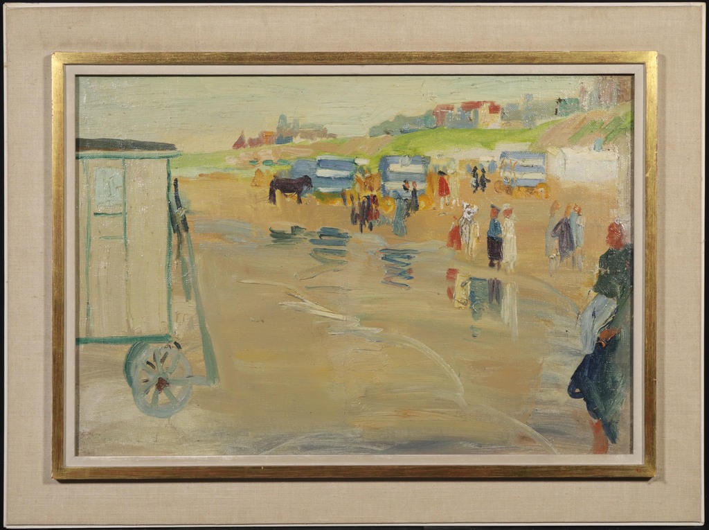 Onbekend gesigneerd: Olieverf op doek, Zonder titel – Ingelijst verkocht voor € 111!