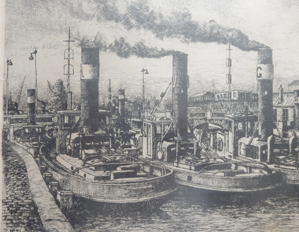 Ets Leuvehaven - Rotterdam - ca. 1920 kopen? Bied vanaf 85!