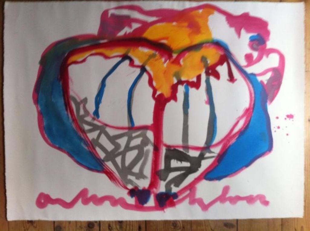 Anton Heyboer, Schildering op handgeschept papier, groot formaat kopen? Bied vanaf 275!