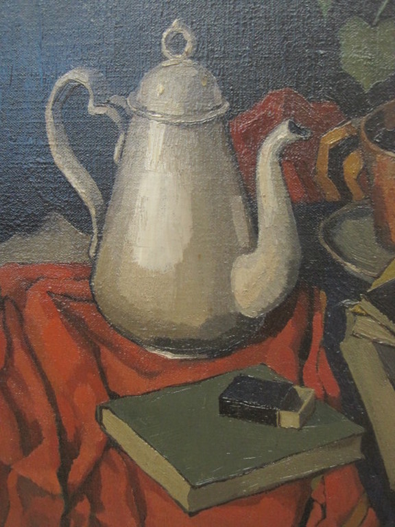 Henk Krijger 1914-1979 Nederlands-Indië olieverf "stilleven" ca. 1940 GROOT! kopen? Bied vanaf 1!