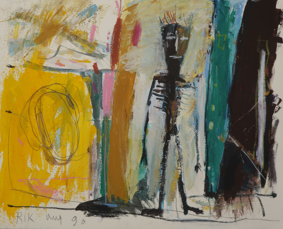 Rik van Iersel: Gouache, Z.T. Figuur verkocht voor € 170!