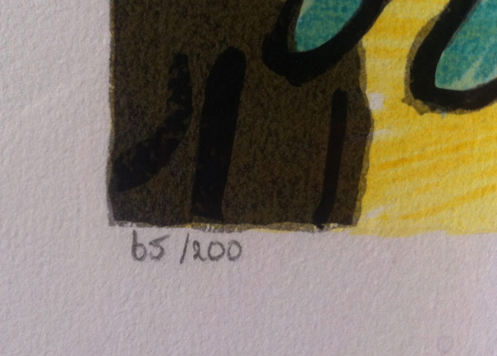 Corneille: Kleurenlitho, zonder titel (blauwe kat met vogel en vrouw) kopen? Bied vanaf 225!