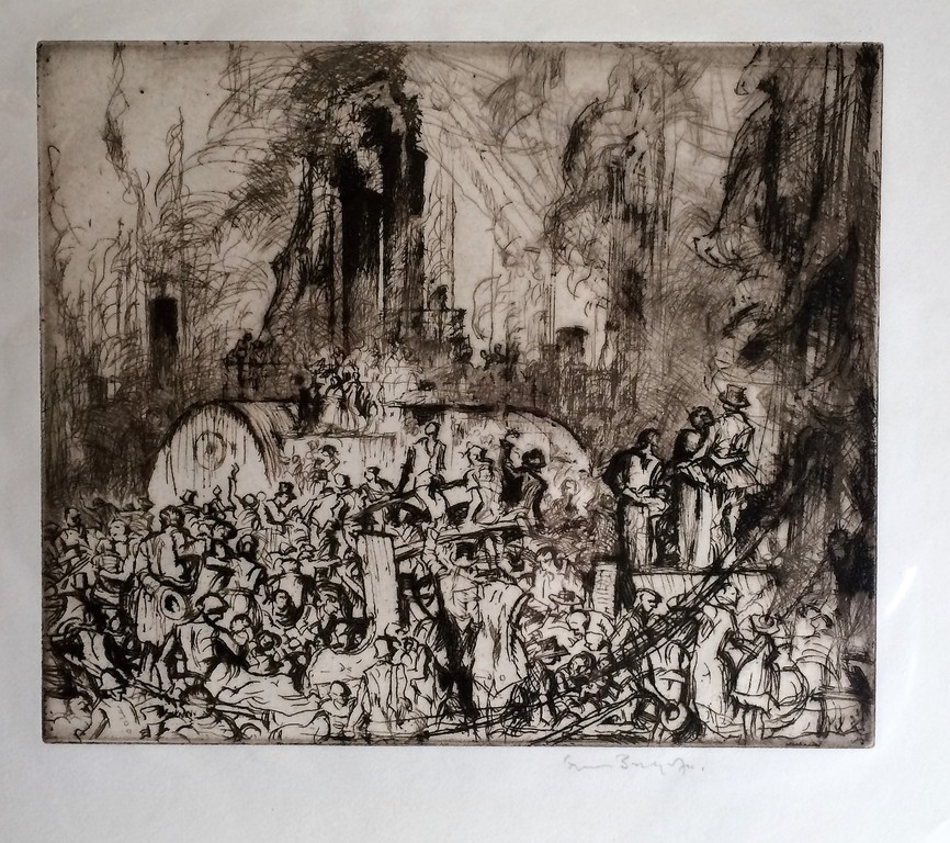 Frank William BRANGWYN (Brugge 1867  (UK) 1956)-Ets met droge naald - gesigneerd kopen? Bied vanaf 99!