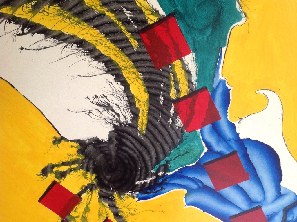 Marita Horbach: acryl verf: z.t.: groot werk  kopen? Bied vanaf 95!