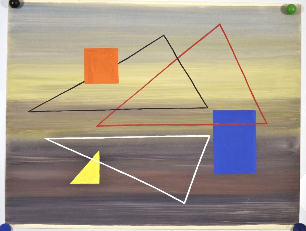 Geni Peter: Gouache. Geometrische compositie kopen? Bied vanaf 50!