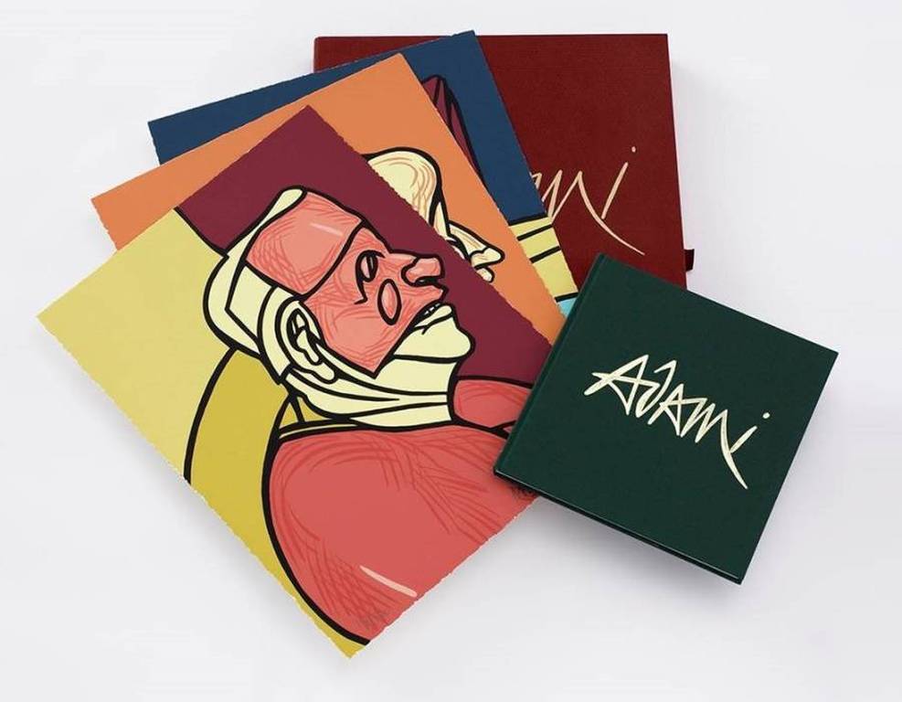 Valerio Adami: 3x Zeefdruk, Portfolio: Une reconquete moderne de l’espace... verkocht voor € 200!