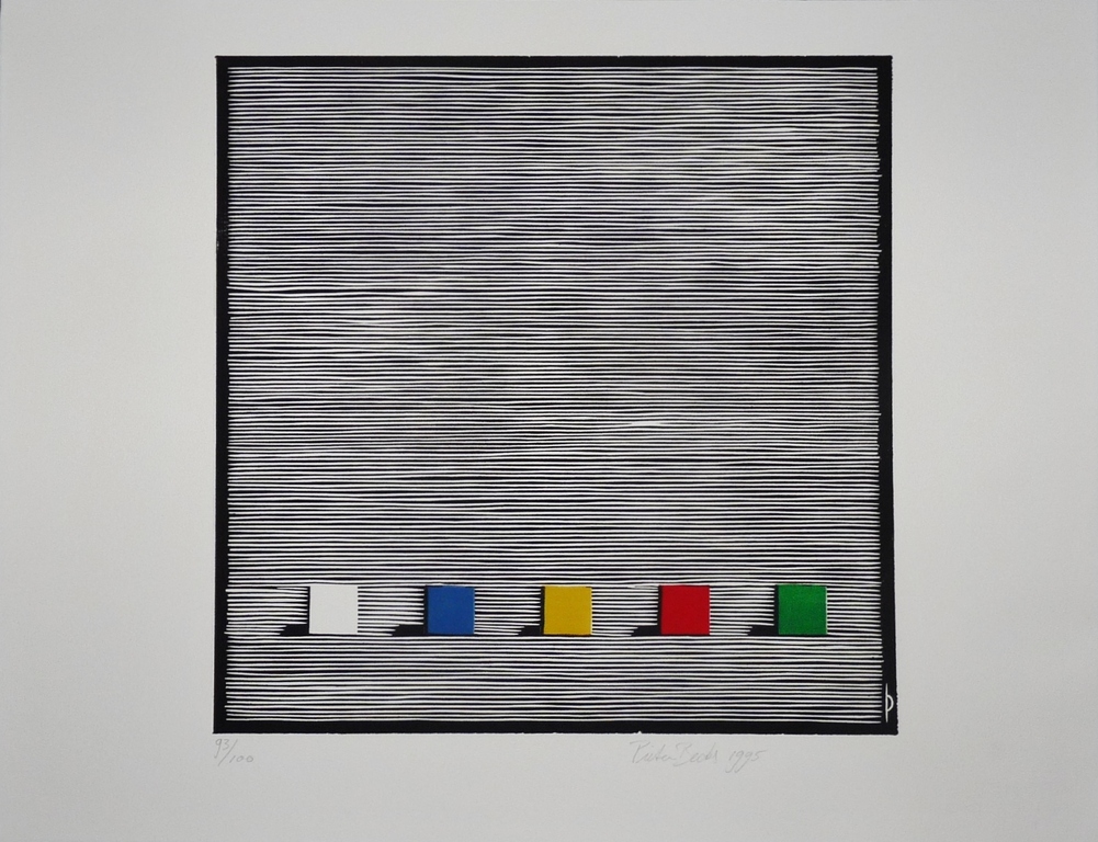 Pieter Becks: Houtsnede, Zonder Titel, Gesigneerd, 1995 kopen? Bied vanaf 45!