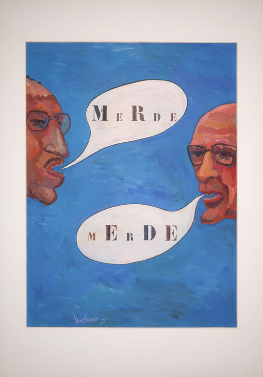 Jan van Holthe: Acryl op papier, Merde 9 kopen? Bied vanaf 1!