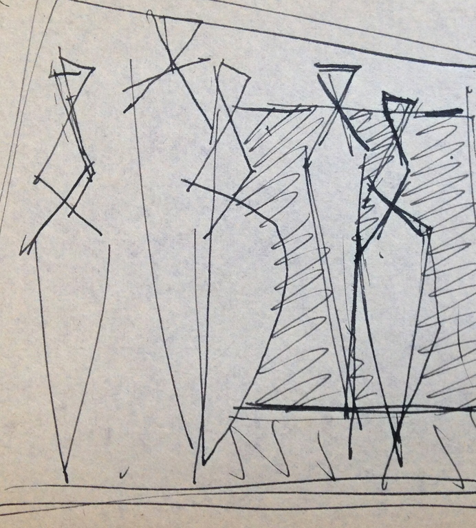 Siep van den Berg, Originele Oost-Indische inkt tekening uit 1956, "4 figuren" kopen? Bied vanaf 1!