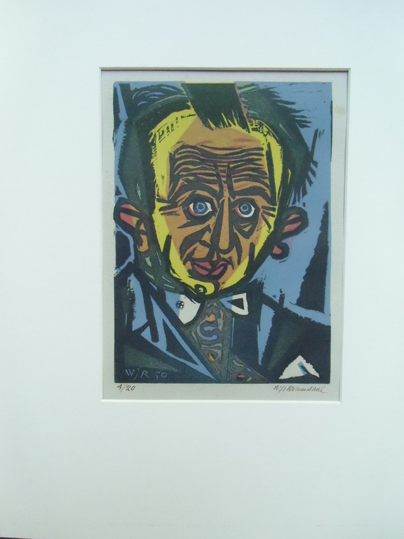 ZELFPORTRET // KLEURHOUTSNEDE VAN WILLEM ROZENDAAL verkocht voor € 240!