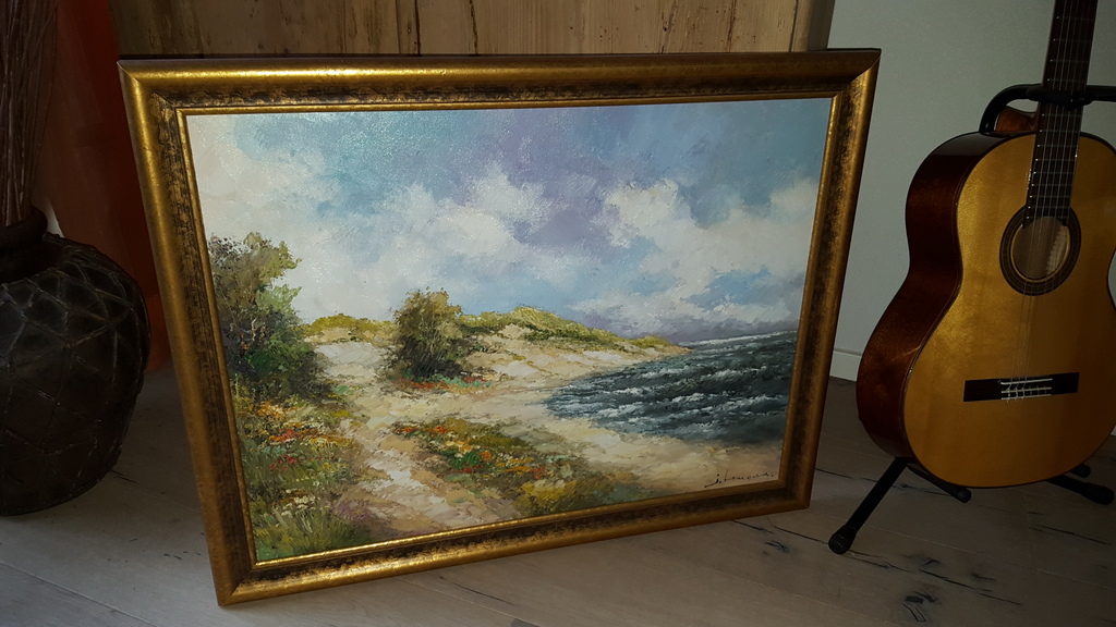 Prachtig kustaanzicht - mooi werk, olie op paneel (82x63) kopen? Bied vanaf 65!