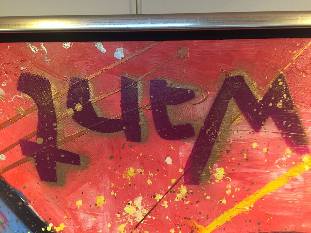 ESPEN GREGER HAGEN  vriend Herman Brood ) gemengde technieken op doek Titel:WANT kopen? Bied vanaf 199!