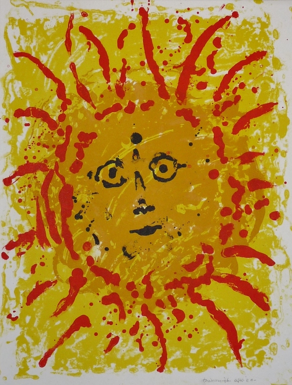 Jef Diederen, Kleurenlitho, Mooi hoofd kopen? Bied vanaf 39!