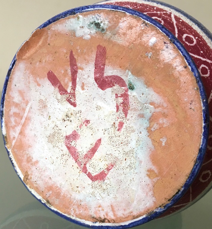 Jan van Stolk & Simon Engelhard - Grote polychrome dekselpot - gesigneerd kopen? Bied vanaf 1!