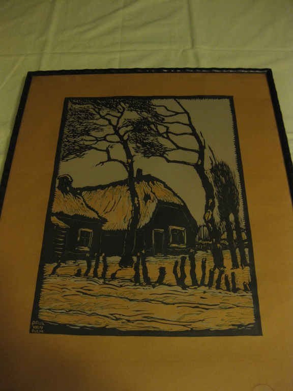 Houtsnede van Paul van Dam - ingelijst kopen? Bied vanaf 10!