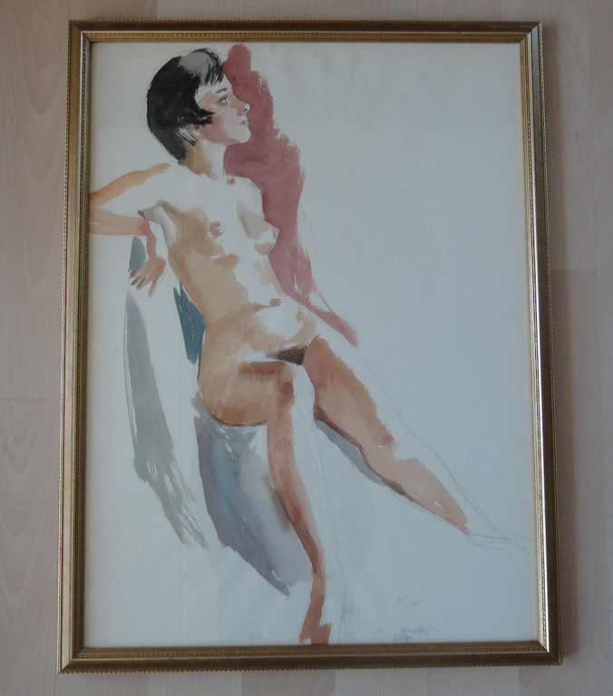 Flip Hamers, aquarel, portret van naakte vrouw kopen? Bied vanaf 1!