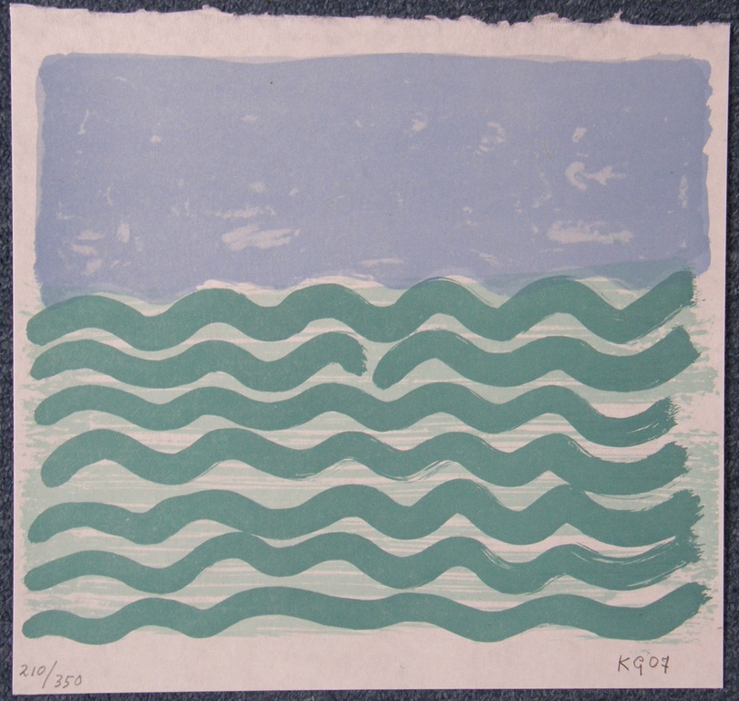 Klaas Gubbels: Zeefdruk 'Het water', genummerd en met potlood gesigneerd verkocht voor € 125!