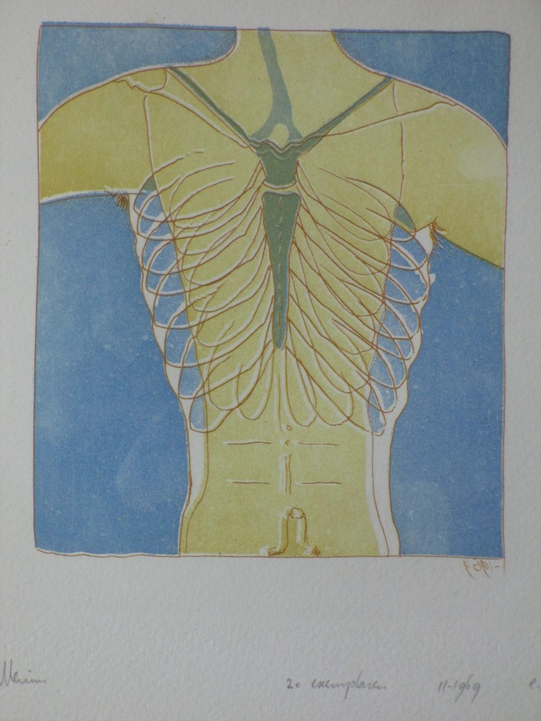 Jaap Hillenius, Mannelijke torso, Kleurets verkocht voor € 35!