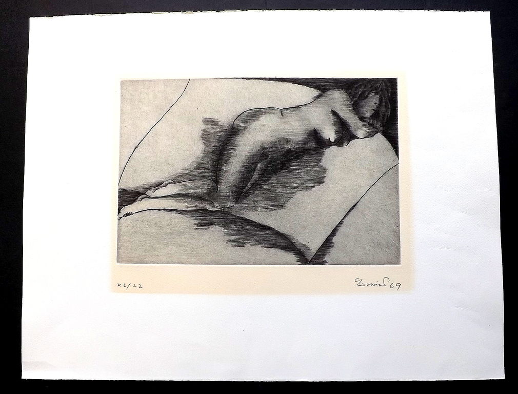 onkende kunstenaar - gesigneerde ets uit 1969 kopen? Bied vanaf 1!