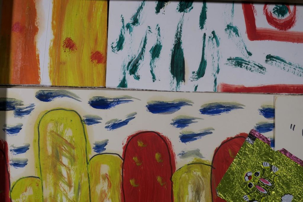 Meertje Kaal: Olieverf en collage op karton, De pauw poes - Ingelijst kopen? Bied vanaf 1!