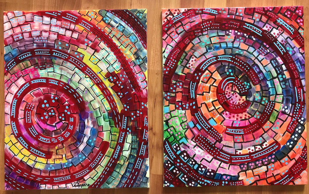 Zippora Meijer  Maze Of Joy  tweeluik op canvas  verkocht voor € 40!