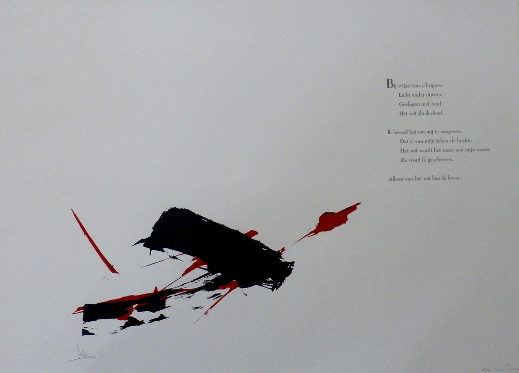 Arty Grimm - zeefdruk met gedicht van Cees Noteboom verkocht voor € 55!