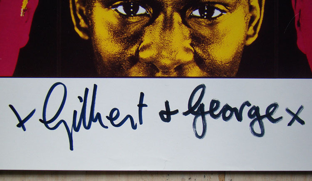 Gilbert & George - "Fair play 1991"-gesigneerde offset print kopen? Bied vanaf 80!
