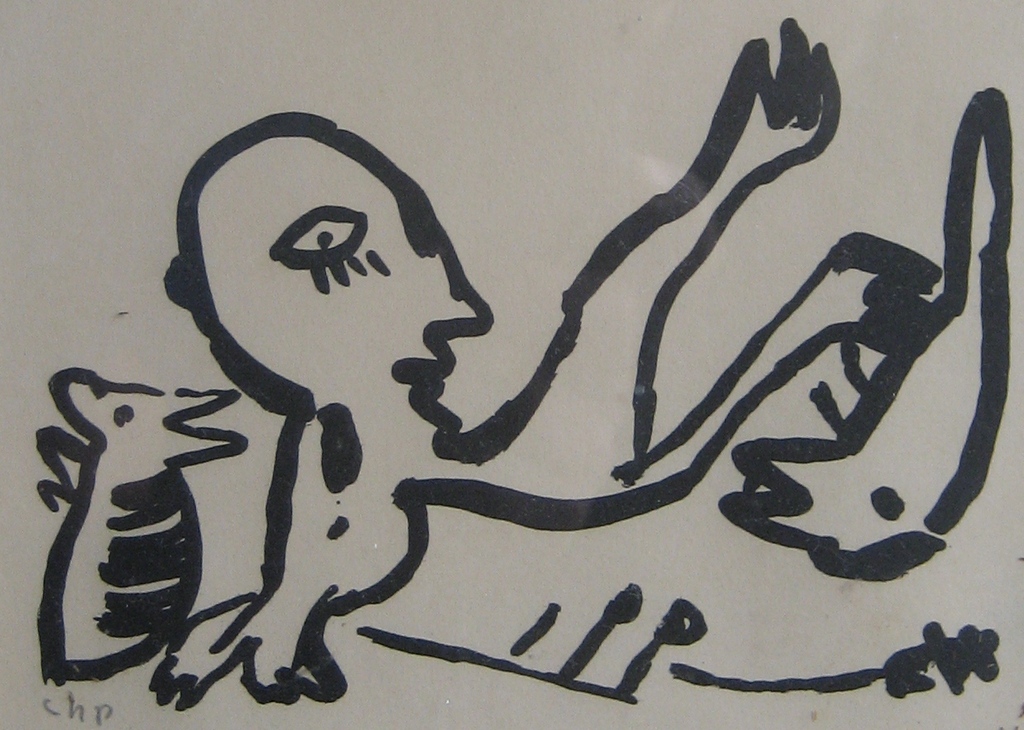 Carl Henning Pedersen, litho, gesign., 1944,UNIEK kopen? Bied vanaf 275!