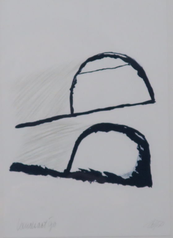 Hans Landsaat: Zeefdruk, Heuvels/schaduwen - Ingelijst kopen? Bied vanaf 35!