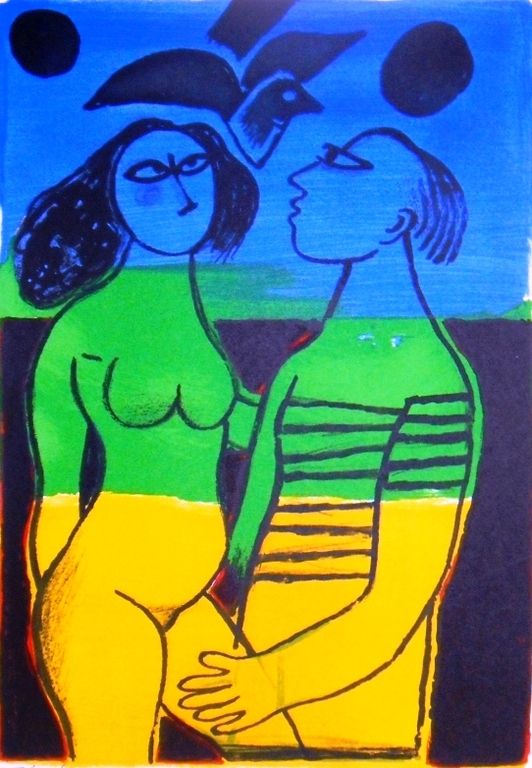Corneille : Vrouw in blauw ( litho ) kopen? Bied vanaf 1!