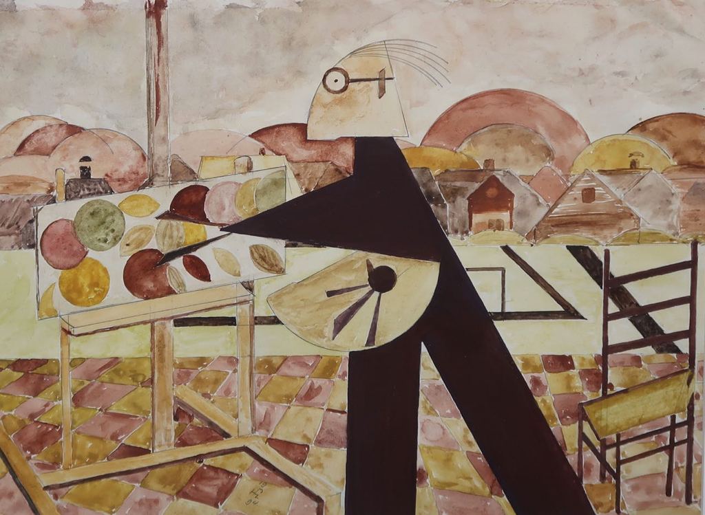 Herman Lievers: Krijt en Aquarel, Zelfportret - Ingelijst kopen? Bied vanaf 1!