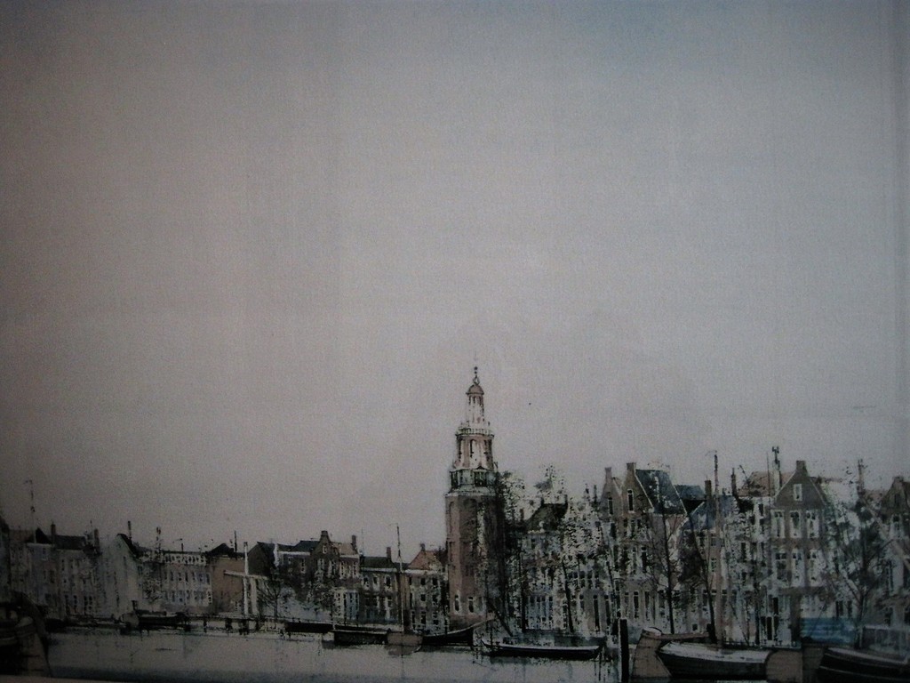 GROOT! Litho "Amsterdam Montelbaanstoren en Oudeschans" oplage 54/250 gesigneerd kopen? Bied vanaf 1!