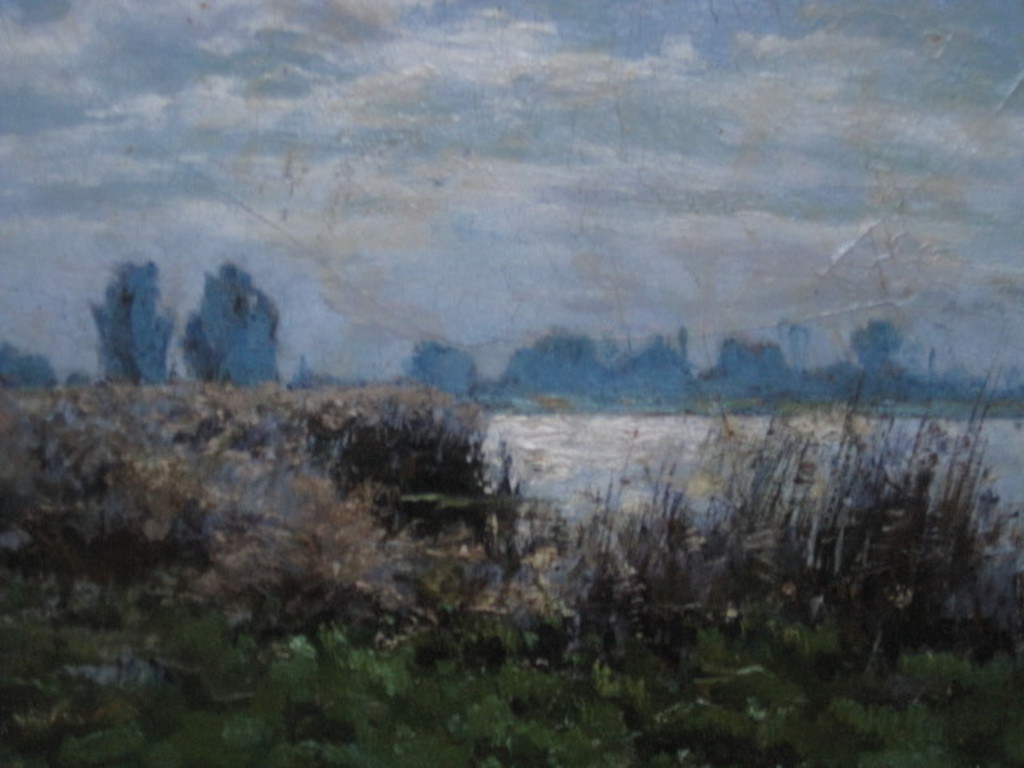 Haarlem impressionist Ad. Miolee 1879-1961 olieverf "aan deVecht bij Nigtevecht" kopen? Bied vanaf 1!