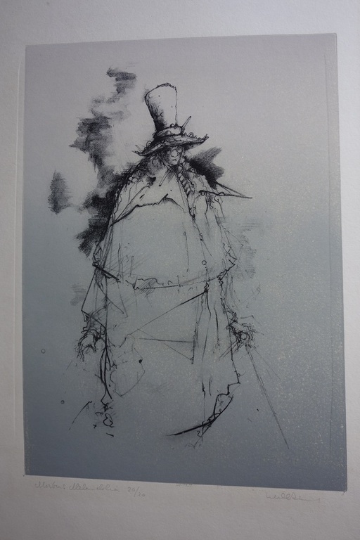 Dirkje Kuik, zéér bijzondere litho op kleur achtergrond (zeefdruk). verkocht voor € 145!