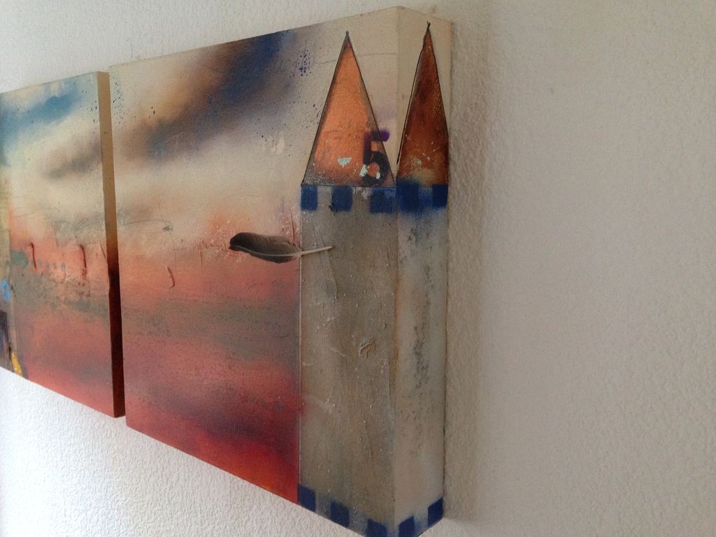 theo koster, gemengde techniek op linnen, titel; home is were my heart is  kopen? Bied vanaf 350!