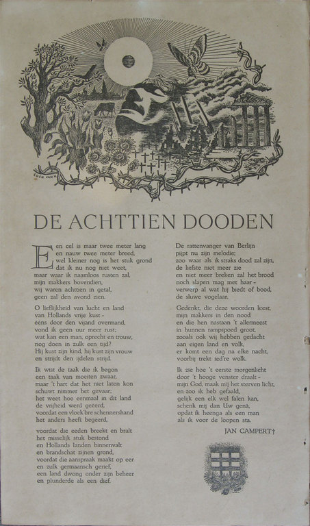 De Achttien Dooden - gedicht Jan Campert - Fedde Weidema kopen? Bied vanaf 6!