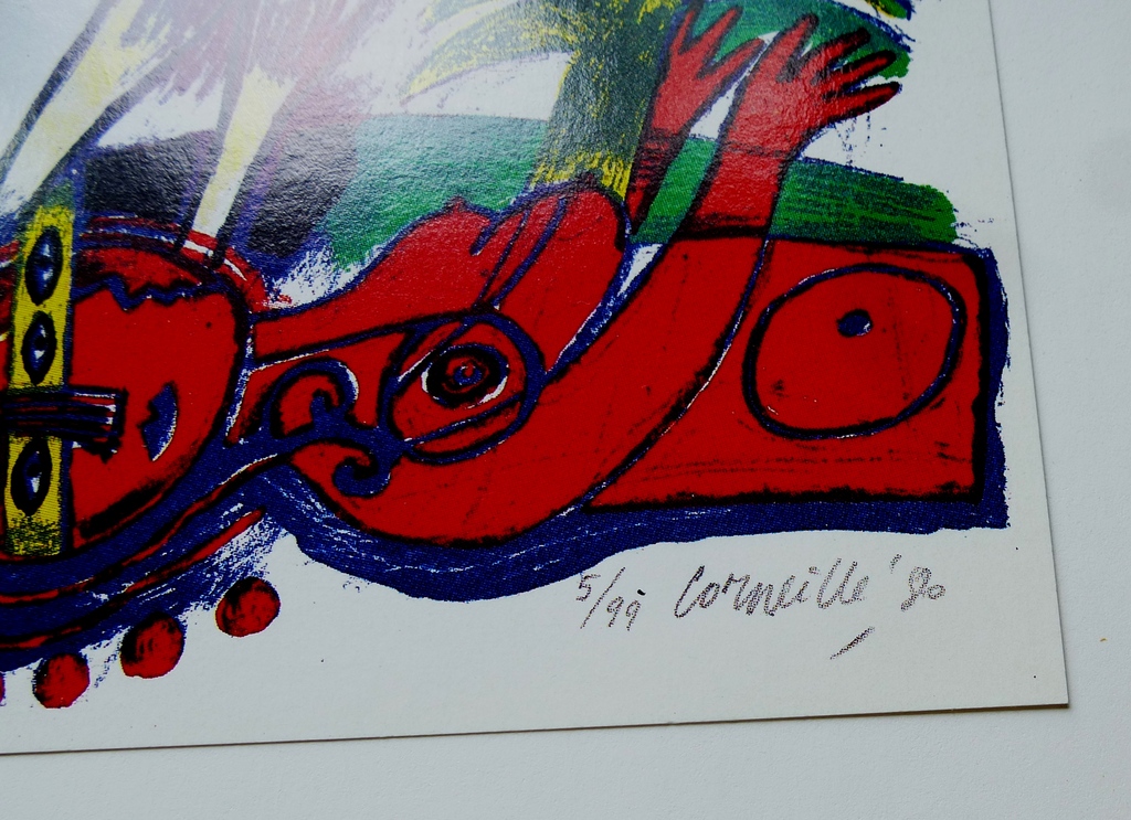 Corneille, litho: Femme et oiseaux, 1980, handgesigneerd kopen? Bied vanaf 1!