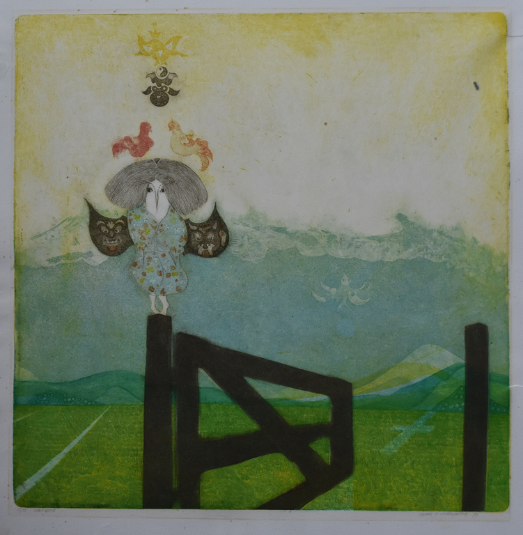Michel F. van Overbeeke, ets # OPEN GATE, 1974 # oplage 25, gesigneerd/genummerd verkocht voor € 89!