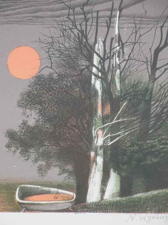 Nicolaas Wijnberg, Badkuip in maanlicht, Kleurlitho kopen? Bied vanaf 60!