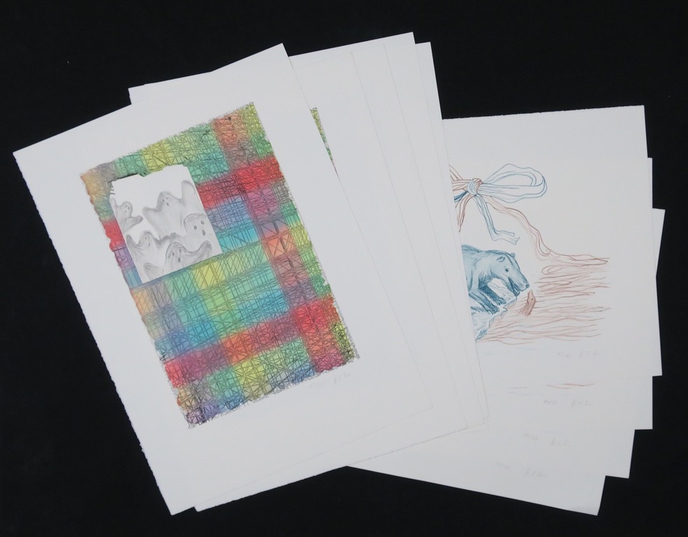 Lot met 9 grafische werken van Helen Frik: Litho, Wildebeesten en spookjes  kopen? Bied vanaf 1!