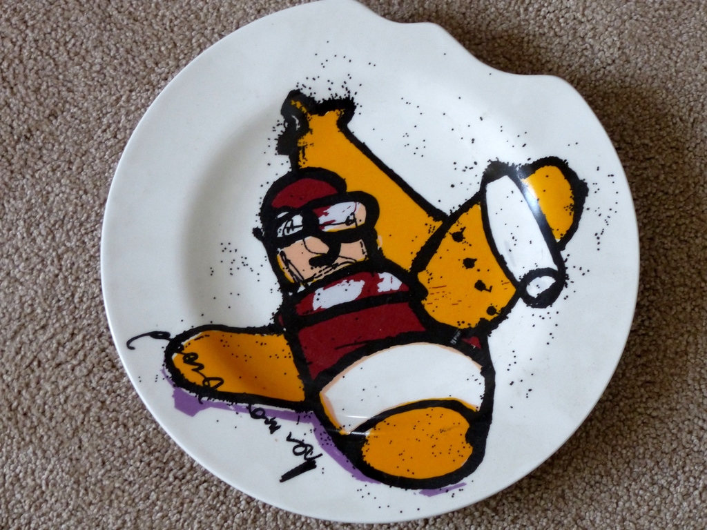 Herman Brood - keramiek bord: Vliegtuig verkocht voor € 50!