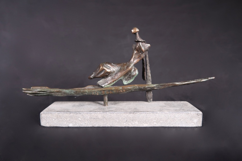 John Deckers: Bronzen beeld, Figuur op boot verkocht voor € 100!